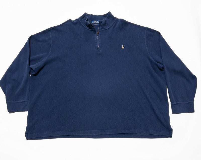 Polo Ralph Lauren 4XB Sweater Estate Rib Men's Navy Blue 1/4 Zip Pullover