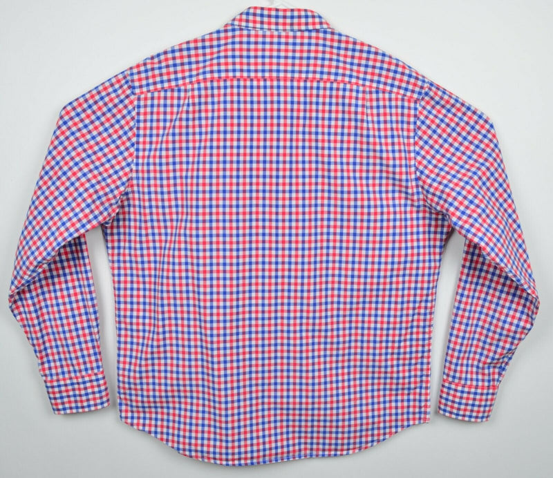 UNTUCKit Men's Sz XL Red Blue Plaid Check Long Sleeve Button-Front Shirt