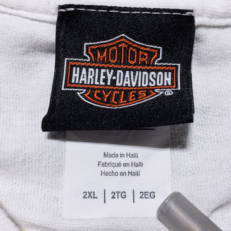 Harley-Davidson Bahamas T-Shirt Men's 2XL Pinup Girl White Double-Sided Biker