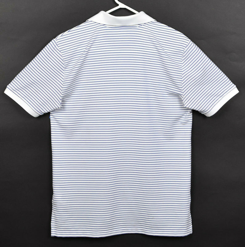 Polo Ralph Lauren Performance Boy's Large Blue White Striped Wicking Polo Shirt