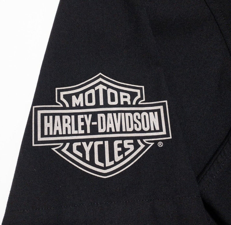 Harley-Davidson Shirt Men's Fits 2XL Skull Graphic Button-Front Mechanic Black