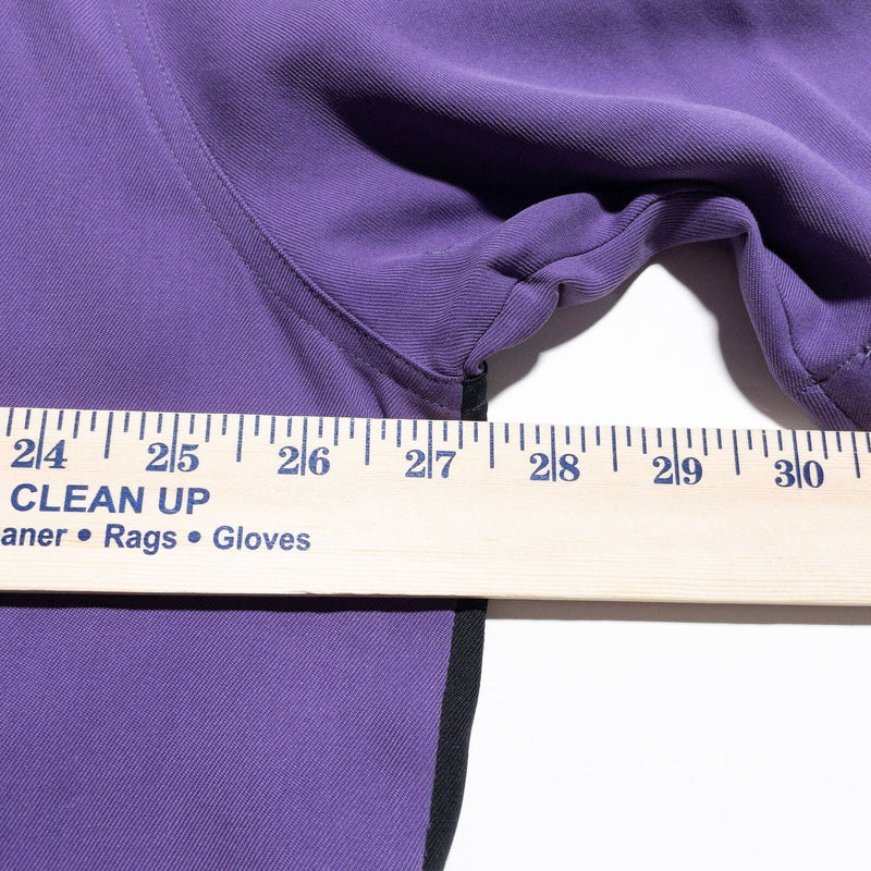 Nat Nast Silk Bowling Shirt Men's XL American Fit Panel Striped Purple Black