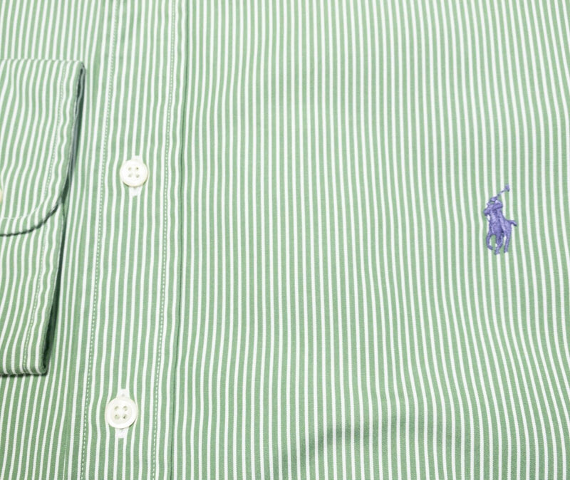 Polo Ralph Lauren 19-34/35 Big Men's Dress Shirt Green Striped Button-Down