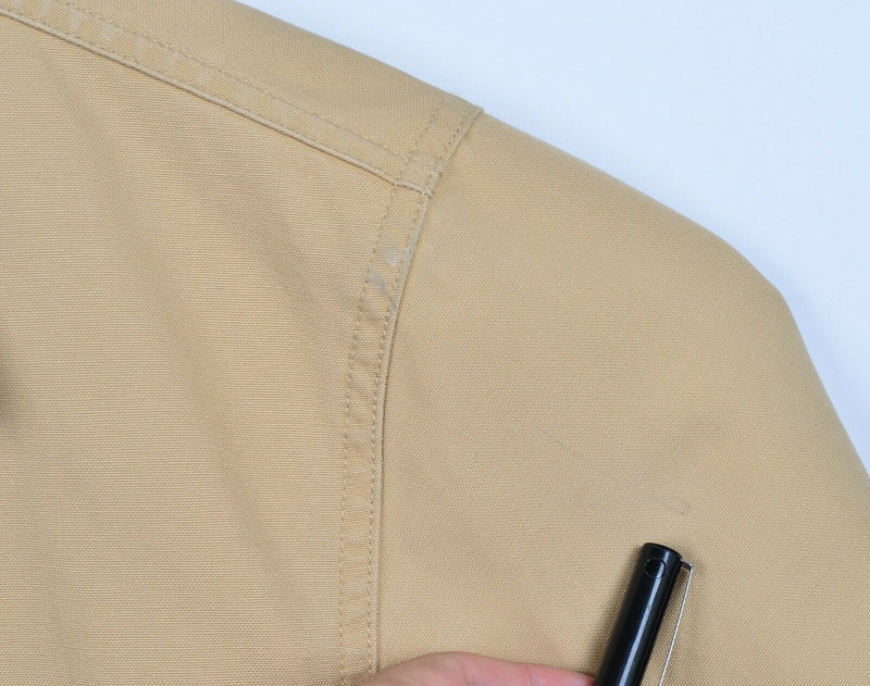 LL Bean Men's XL Barn Chore Coat Lined Thinsulate Khaki Canvas Field Jacket