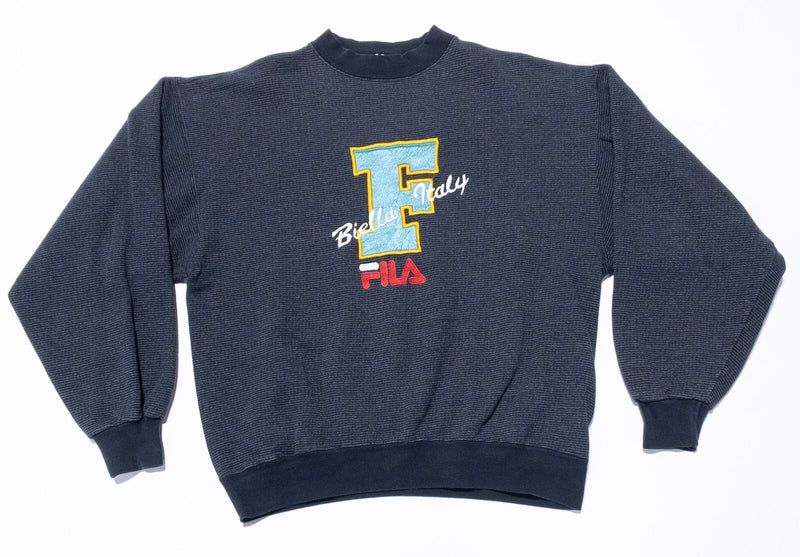 Vintage Fila Sweatshirt Men's Large Biella Italy Gray 90s Pullover Crewneck