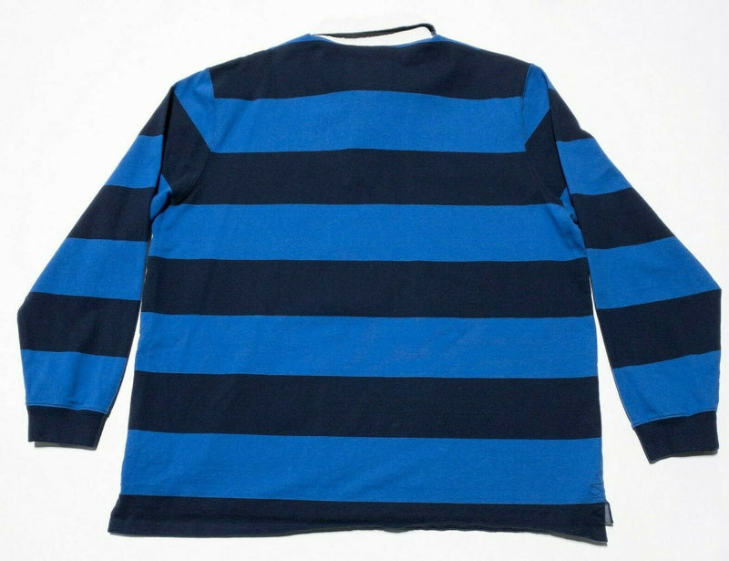 L.L. Bean Men's Lakewashed Rugby Shirt Long-Sleeve Blue Stripe Men's 2XL