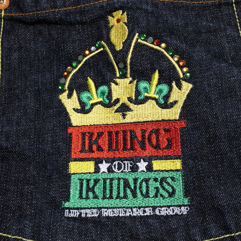 LRG Lifted Research Group Jeans Men's 40x32 King of Kings Embroidery Denim Baggy