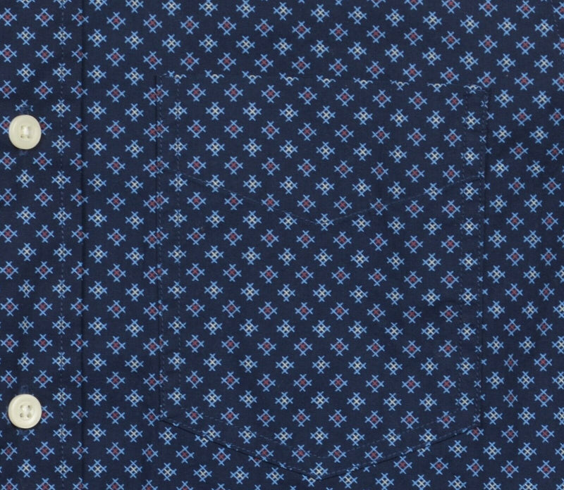 Jack Spade Men's Small Navy Blue Geometric Casual Long Sleeve Button-Front Shirt