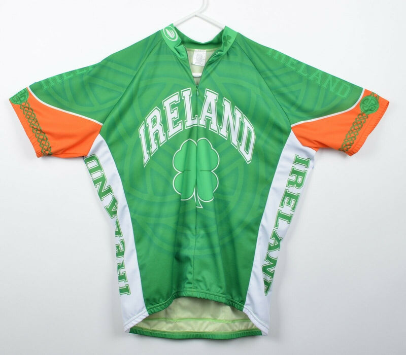 Ireland Men's Sz XL Shamrock Green Orange Cycling Jersey