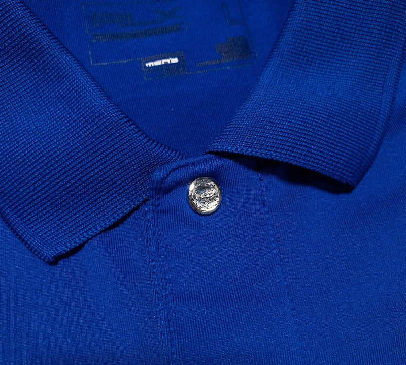 RLX Ralph Lauren Golf Polo Large Men's Wicking Solid Royal Blue Snap Collar