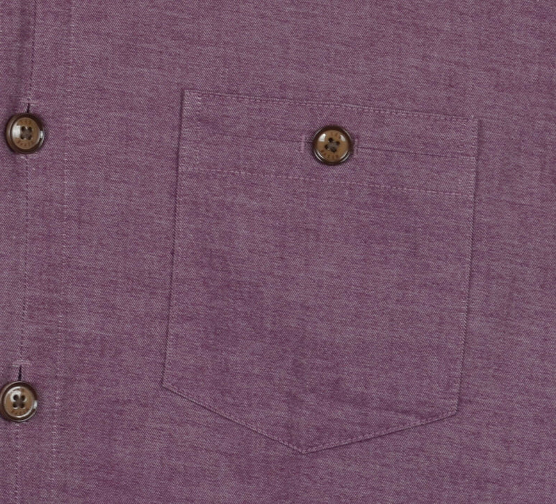 Ted Baker London Men's 4 (L) Flip Cuff Burgundy Purple/Red Button-Front Shirt