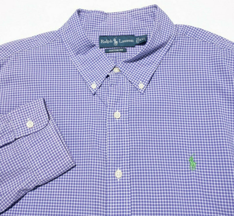 Polo Ralph Lauren Men's Button-Down Shirt Purple Check Long Sleeve Men's 2XL