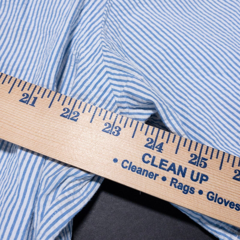 Polo Ralph Lauren Seersucker Shirt Men's XL Classic Fit Blue Striped Button-Down