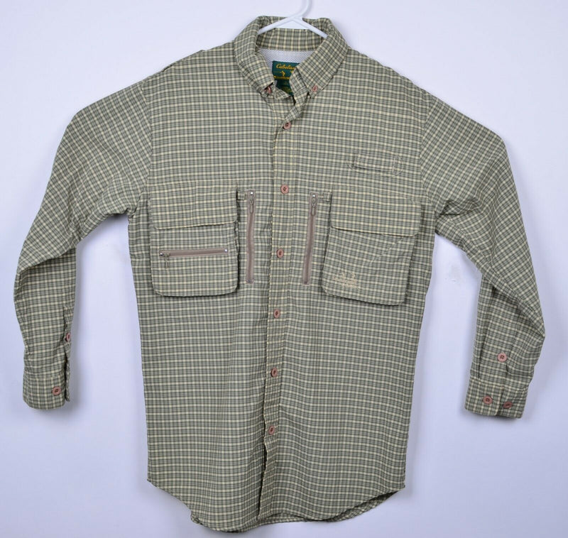 Cabela's Guidewear Men's Small Regular Vented Green Plaid Fishing Shirt