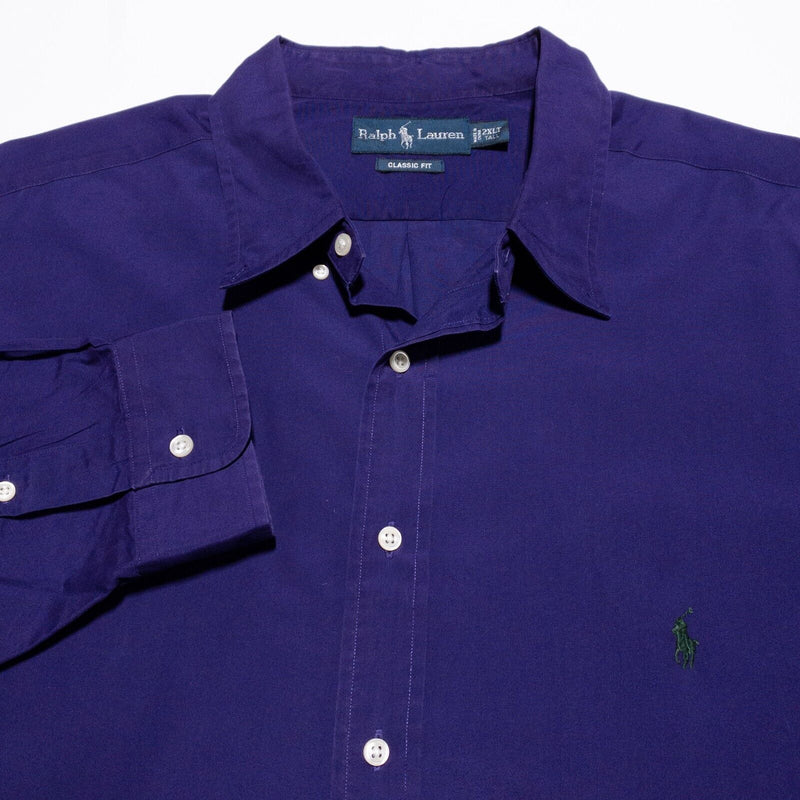 Polo Ralph Lauren Shirt Men's 2XLT Tall Long Sleeve Classic Fit Solid Purple