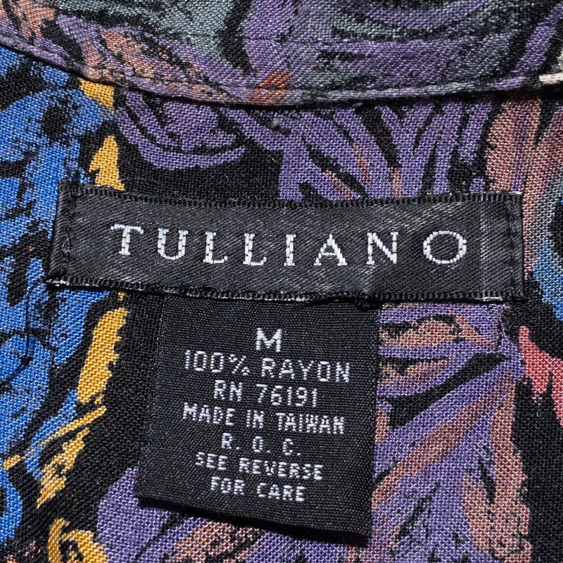 Vintage Butterfly Shirt Tulliano Men's Medium 90s Rayon Multicolor Hawaiian