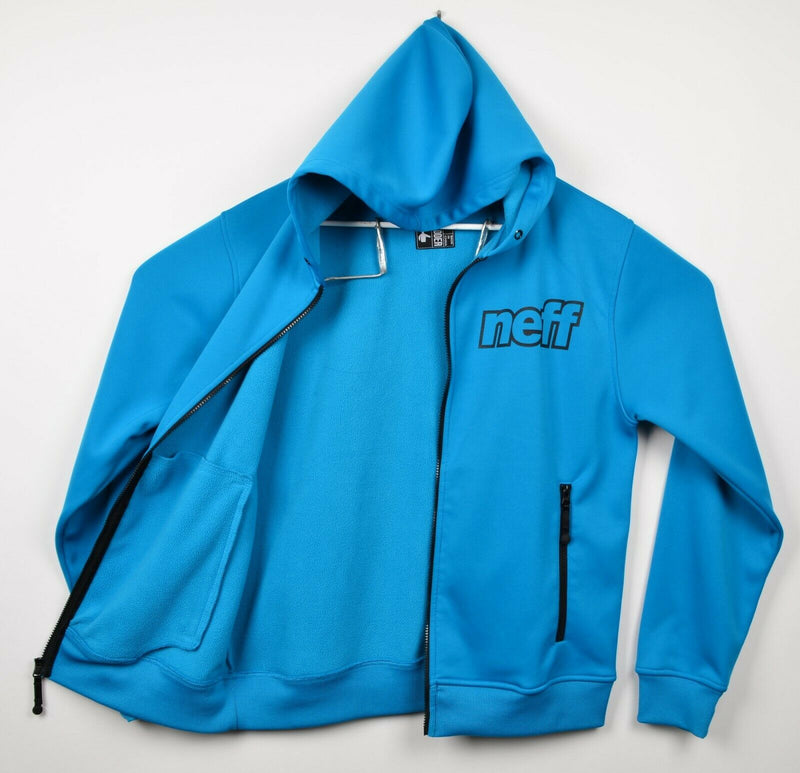 Neff Men's Sz Small Daily Shredder Aqua Blue Full Zip Skater Jacket/Sweatshirt