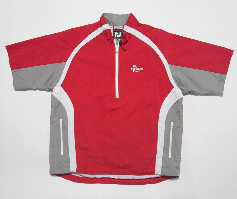 FootJoy Men's Size Large Red Golf Wind Rain Half-Zip Pullover Windshirt Jacket