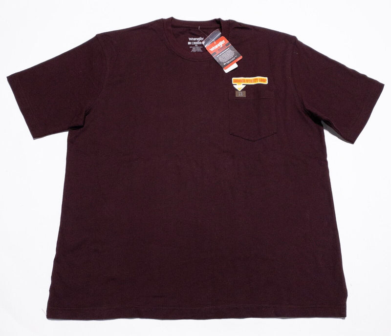 Wrangler Riggs Workwear T-Shirt Men XL Pocket T Burgundy Red/Purple Short Sleeve