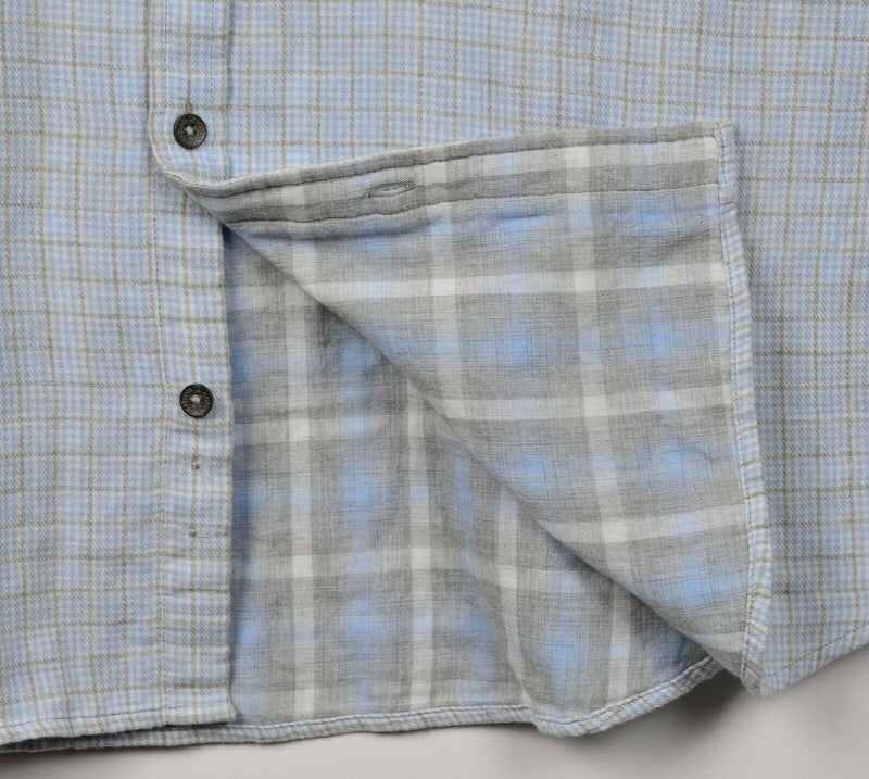 Carbon 2 Cobalt Men's XL Blue Gray Plaid Button-Front Flannel Shirt