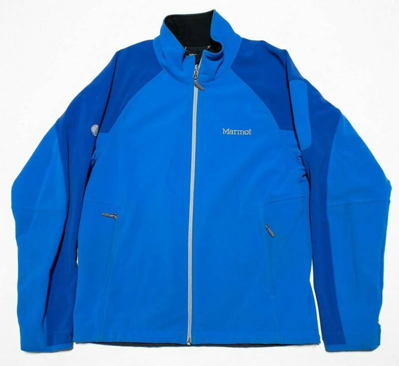 Marmot Softshell Men's Medium Blue Full Zip Fleece Lined Jacket Hiking Outdoor