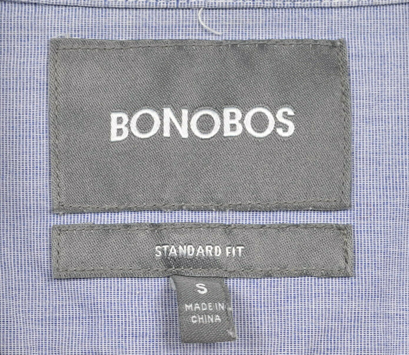 Bonobos Men's Small Standard Fit Solid Blue Long Sleeve Button-Down Shirt