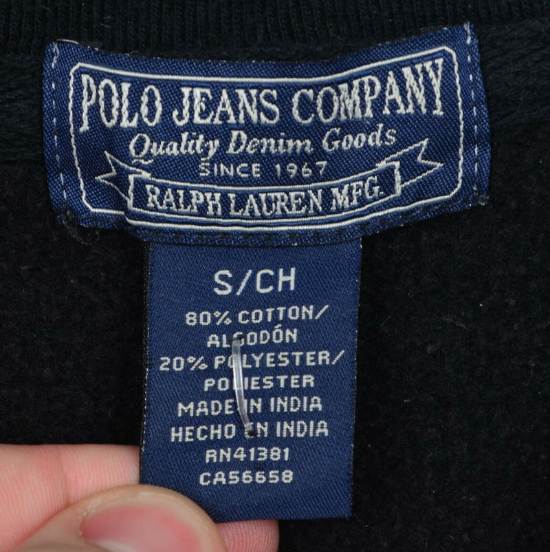 Ralph Lauren Polo Jeans Men's Small Spell Out Flag Navy Blue Sweatshirt Jacket