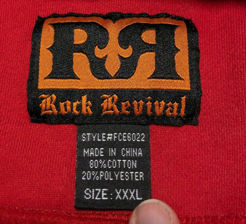 Rock Revival Hoodie Men's 3XL Double R Sweatshirt Red Logo Pullover