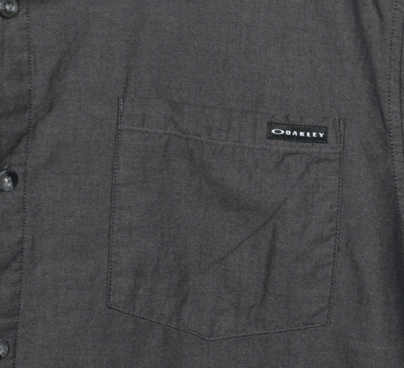 Oakley Men's 2XL Regular Fit Dark Gray Short Sleeve Button-Front Shirt
