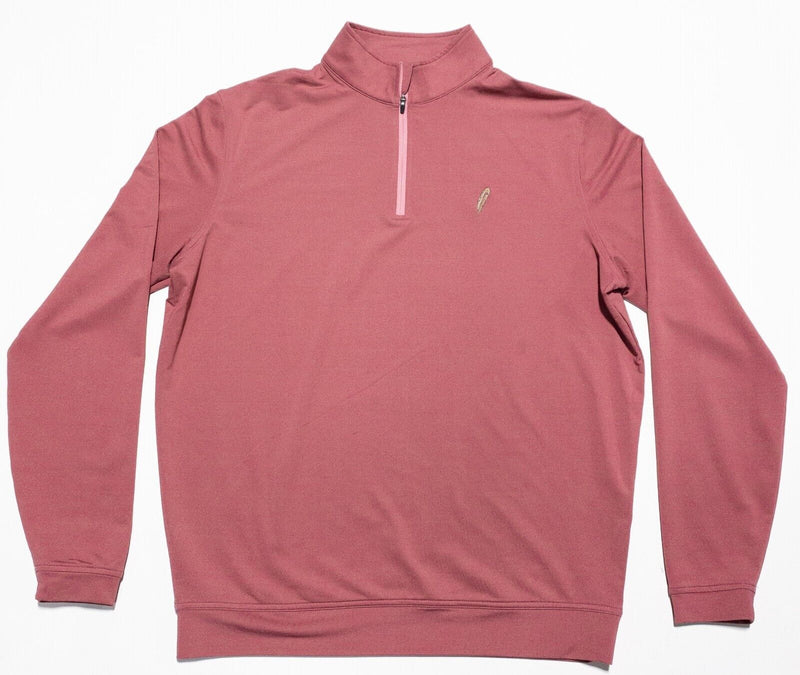 Peter Millar Perth Men's Medium 1/4 Zip Jacket Pink/Red Wicking Crown Sport Golf