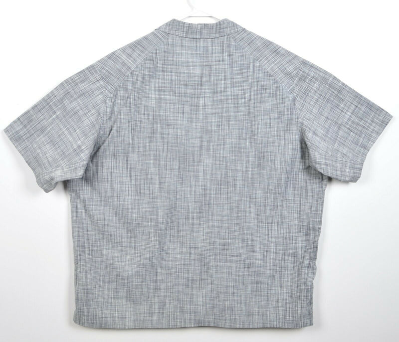 REI Co-Op Men's 2XL Snap-Front Gray/Blue Plaid Travel Hiking Short Sleeve Shirt