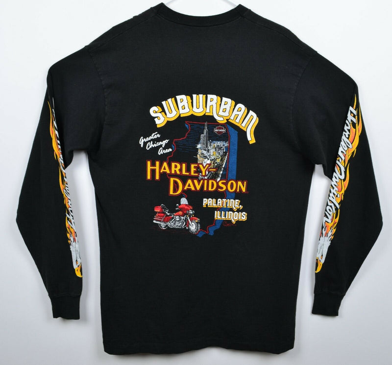 Vtg 1986 Harley-Davidson Men's Sz XL? Eagle Flames Sleeve Long Sleeve T-Shirt
