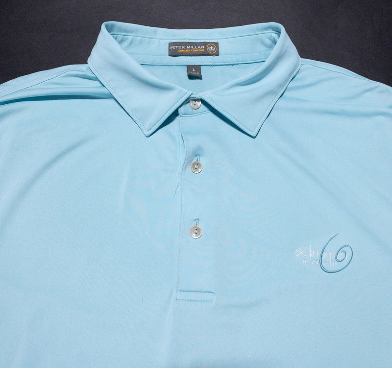 Peter Millar Summer Comfort Polo Large Men's Shirt Blue Whisper Rock Scottsdale