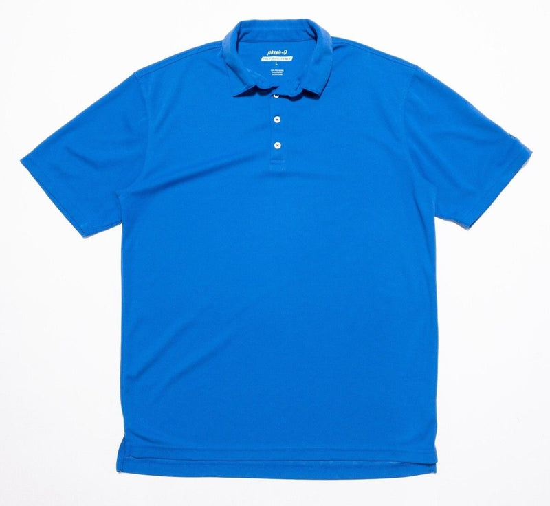 johnnie-O Prep-Formance Large Men's Polo Shirt Solid Blue Golf Wicking Big Foot