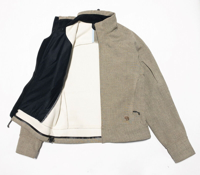 Mountain Hardwear Jacket Women's Medium Soft Shell Beige Full Zip Outdoor Casual