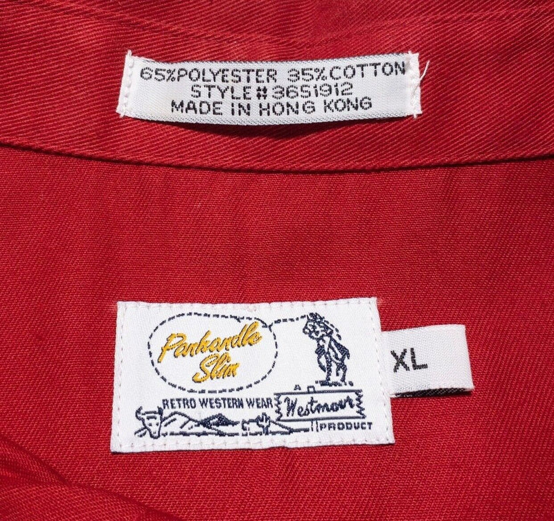 Panhandle Slim Western Shirt XL Men's Pearl Snap Red Rope Vintage 80s Rockabilly