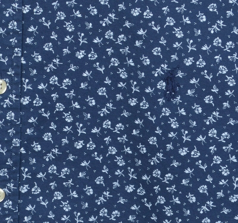 Polo Ralph Lauren Men's 2XL Floral Navy Blue Short Sleeve Button-Down Shirt