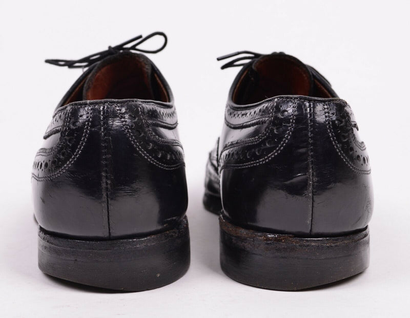 Allen Edmonds Men's 8.5 D McAllister Black Leather Oxfords Wingtip Shoes