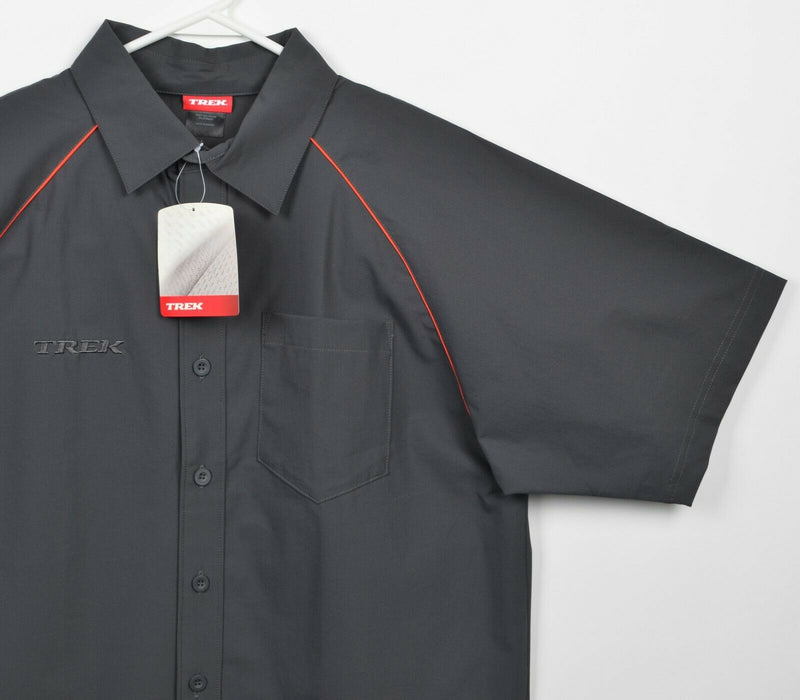 Trek Bicycles Men's Medium Shop Shirt Gray Nylon Short Sleeve Mechanic Shirt