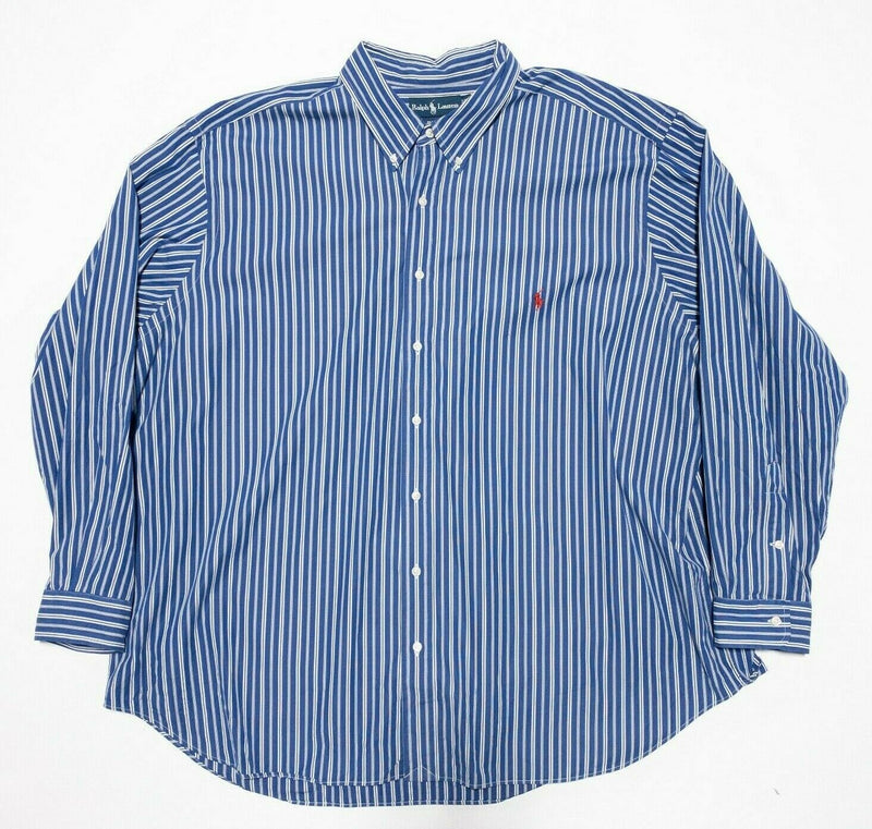 Polo Ralph Lauren Men's 3XB Big Classic Fit Blue Striped Button-Down Shirt