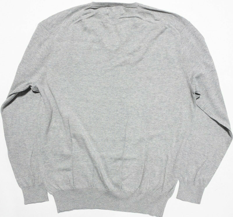 Polo Ralph Lauren Men's Medium Pima Cotton Gray V-Neck Pullover Sweater