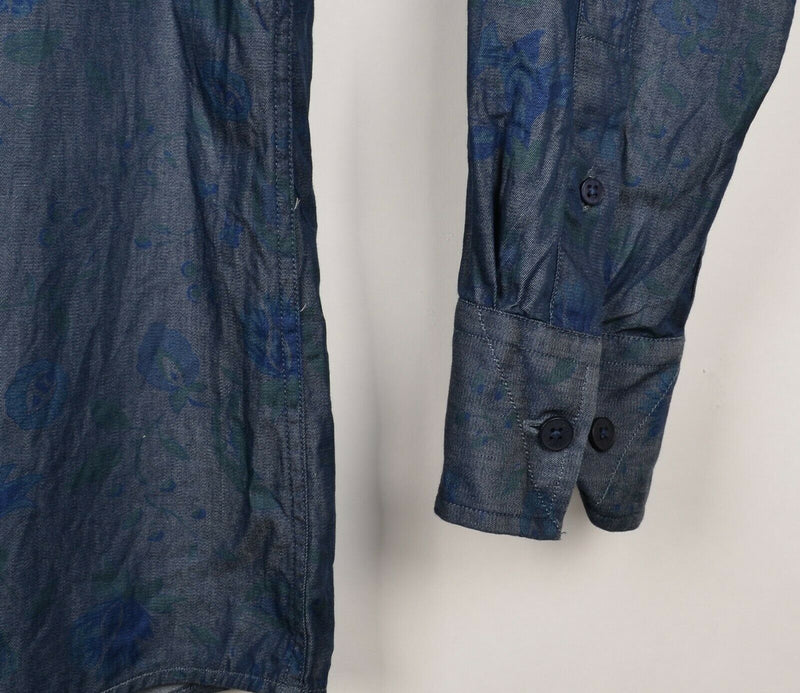 Vince Camuto Men's Sz XL Blue Floral Long Sleeve Shirt