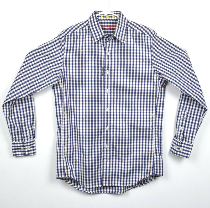 Robert Graham Jeans Men's Sz Small Blue Gingham Check Button-Front Shirt