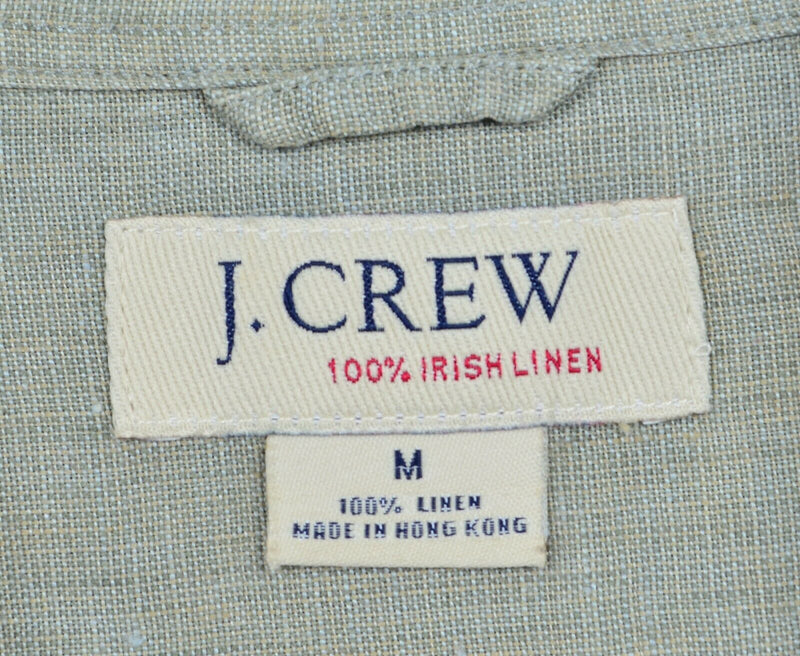 J. Crew Men's Sz Medium 100% Irish Linen Sage Green Long Sleeve Shirt