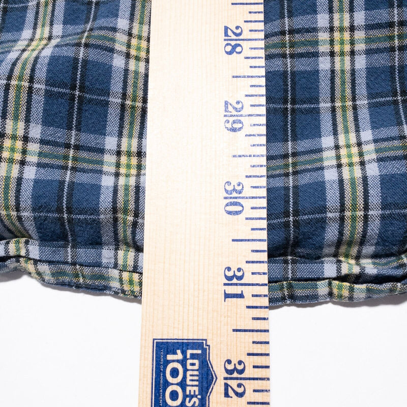 Carhartt Shirt Men's XL Button-Down Plaid Blue Long Sleeve Pockets Logo