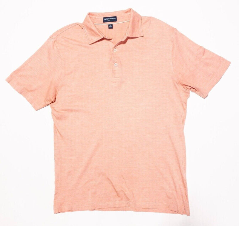 Peter Millar Collection Polo Small Men's Peach Orange Striped Cotton Modal Blend