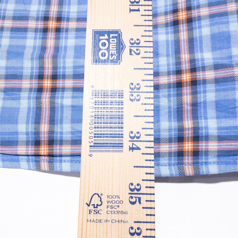 Bobby Jones Collection Shirt Men's Large Button-Down Blue Plaid Long Sleeve