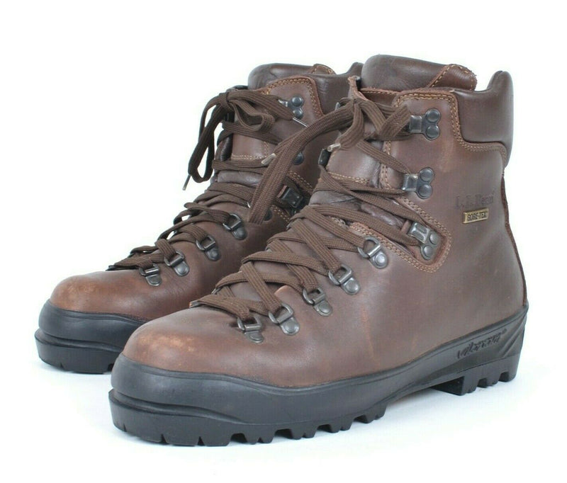 LL Bean Gore-Tex Men's US 9 Brown Leather Lace-Up Vibram Sole Work Boots