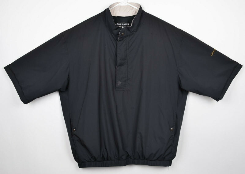 FootJoy DryJoys Men's XL Solid Black Half-Zip Windshirt Golf Windbreaker Jacket
