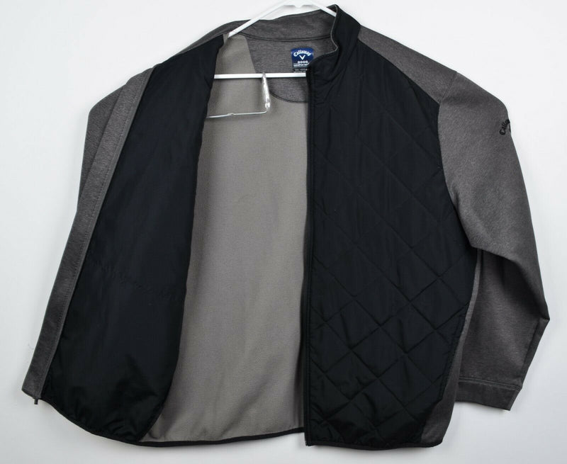 Callaway Weather Series Men's 2XL Black Quilted Gray Full Zip Golf Jacket